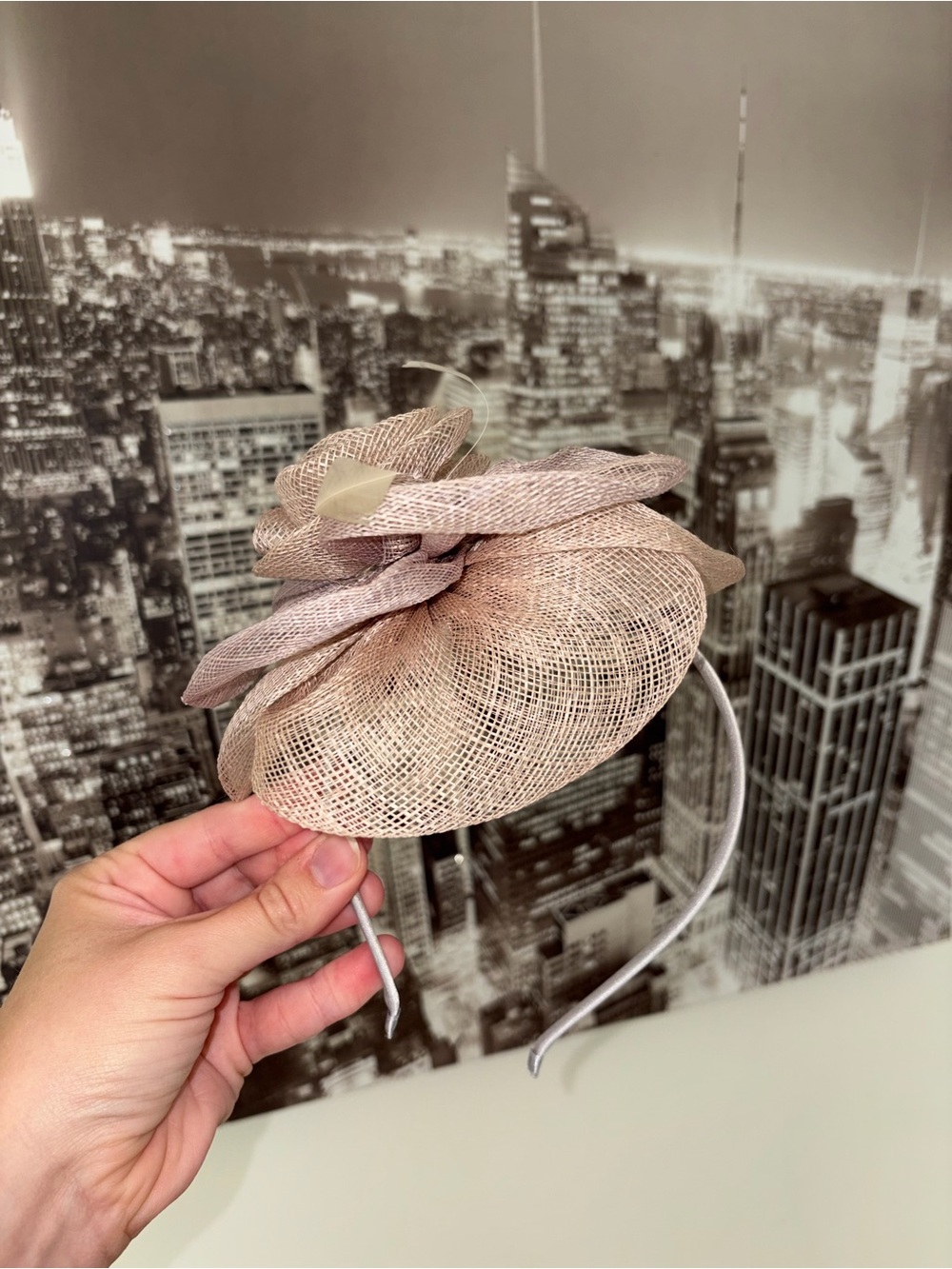 Elegant Pink Rose Fascinator Headband